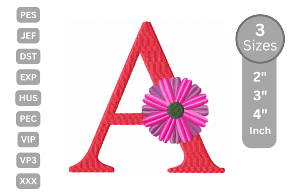 Blossom Alphabet Letter - a: A Stylish Embroidery Choice
