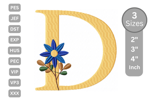 Botanical Flower Letter - D for Premium Sweatshirts