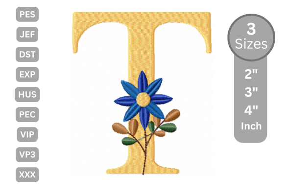 Botanical Flower Letter - T: Seasonal Design Review