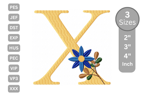 Botanical Flower Letter X: Apparel Design Review