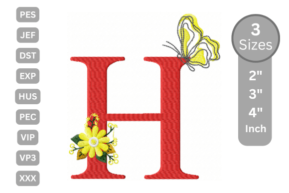 Butterfly Bloom Alphabet - H: A Stylish Monogram