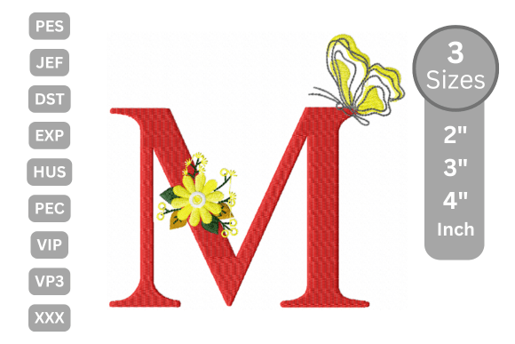 Butterfly Bloom Alphabet - M: A Stylish Monogram