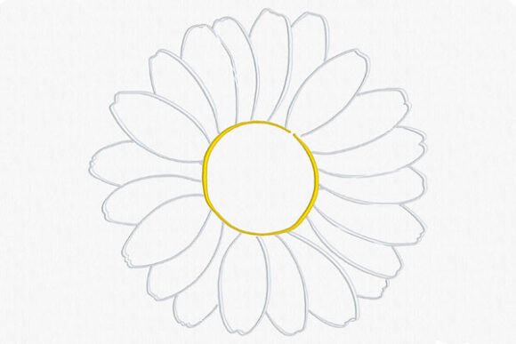 Calligraphy Style Daisy Outline 8x8 Review