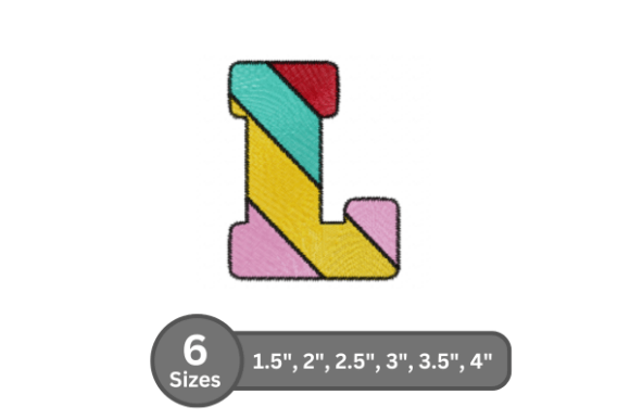 Candy Stripe Alphabet -L: A Festive Embroidery Font