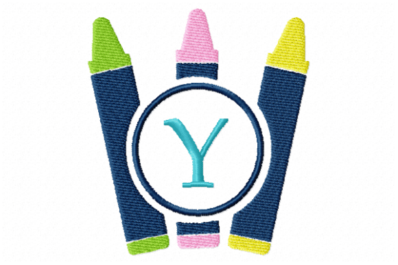 Crayons Frame Monogram Letter Y: A Fun, Playful Design