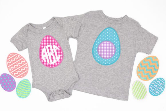 Easter Egg Monogram Frame for Custom Designs