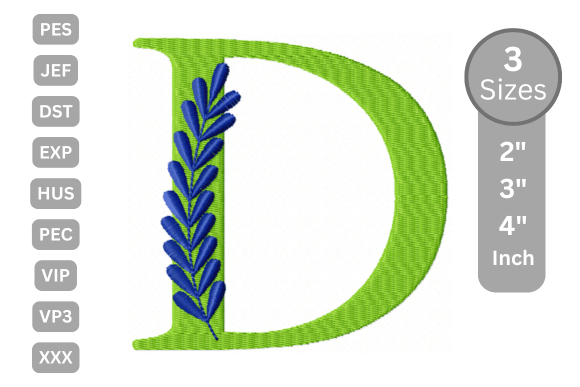 Elegant Floral Alphabet Letter - D