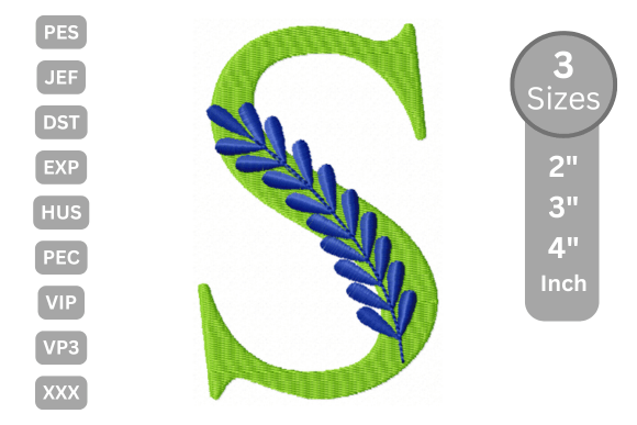 Elegant Floral Alphabet Letter-S for Seasonal Charm
