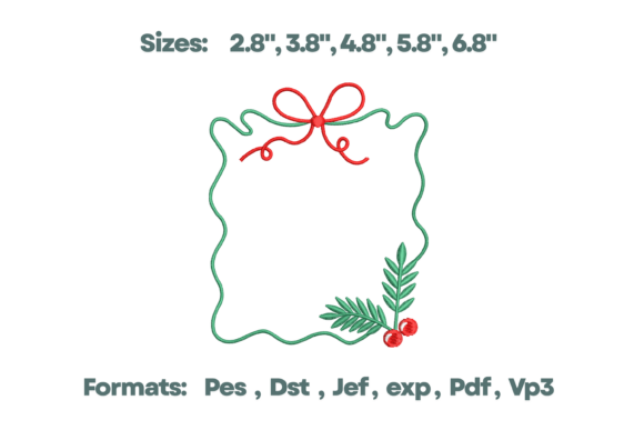 Holly Sprig Frame Christmas Monogram
