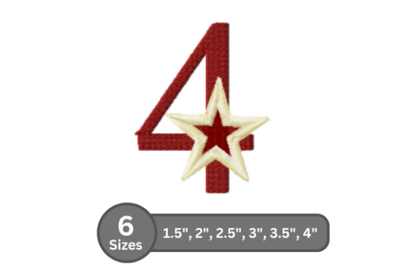 Star Pop Number -4: A Stylish Embroidery Design
