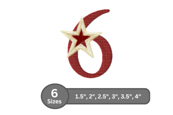 Star Pop Number -6: A Stylish Addition for Seasonal Embroidery