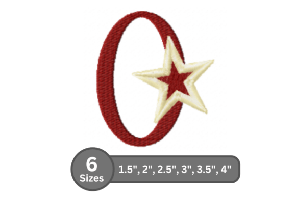 Stylish Star Pop Number -0 for Embroidery