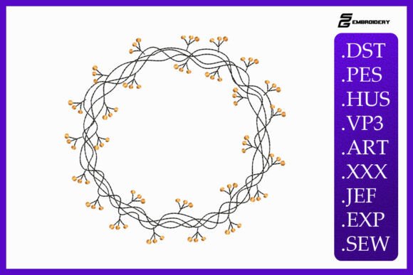 Vine Wreath: A Delicate Embroidery Design for Nature-Loving Creations