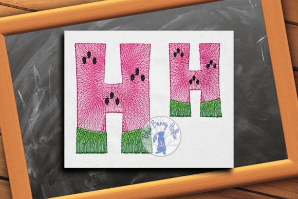 Watermelon Letter H: A Refreshing Embroidery Design